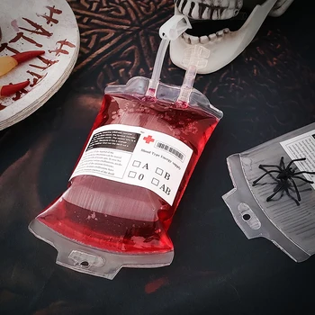 1/3/5 adet 400ml Temizle Cadılar Bayramı Boş Kan Torbası PVC Yeniden Kullanılabilir içecek torbaları Vampir Tema Parti Sahne Korku Cadılar Bayramı Partisi Kaynağı