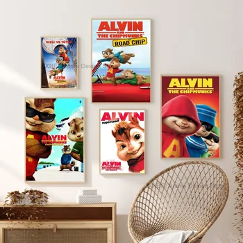 1 adet Animasyon Film Alvin ve Sincaplar Posteri Sticker Yatak Odası Çalışma Duvar Asılı Boyama Dekor Yüksek Kaliteli Baskılı Madde