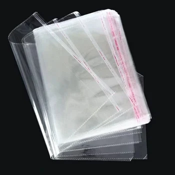 100 Adet 24x37cm Açılıp Kapanabilir Poli Çanta Şeffaf OPP Torba plastik poşetler Kendinden Yapışkanlı Mühür