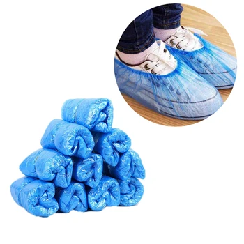 100 Adet / torba Tek Kullanımlık Kalınlaşmış Ayakkabı Kapakları Su Geçirmez kaymaz Kapalı Plastik Ayakkabı Kapakları Ev zemin halısı Ayakkabı Koruyucuları