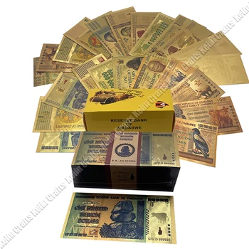 100 adet Zimbabve Altın Banknot Yüz Trilyon QUANTİLLİON YOTTALİLİON DOLAR Altın Zimbabve Not Toplama ve Hediye için