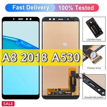 100 % Test Edilmiş Samsung Galaxy A8 2018 dokunmatik LCD ekran Ekran İçin Galaxy A8 A530 A530F A530N LCD Ekran,Çerçeve ile