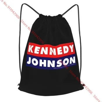 1960 Kennedy Johnson Kampanyası Demokrat Jfk Lbj büzgülü sırt çantası Sıcak Yüzme Spor Çantası Büyük Kapasiteli Spor Çantası