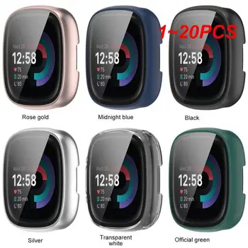 1~20 ADET Ekran Koruyucu Kılıf Fitbit Sense 2 Versa 4 Versa4 Smartwatch Tam Kapsama PC Koruyucu Kapak Yıkanabilir Tampon