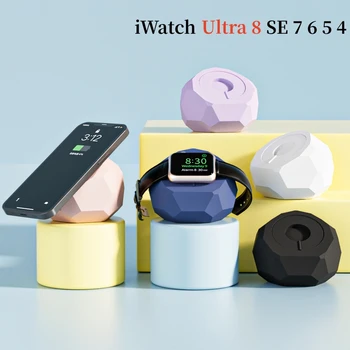 2 in 1 Silikon Şarj Standı İPhone14 Apple Watch Serisi 5 6 7 8 Ultra 49mm 44mm 45mm 40mm 41mm iphone 14Pro Masaüstü Tutucu