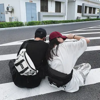 2022 Rüzgar omuz çantası erkekler sokak trendi küçük sırt çantası erkek göğüs çantası ıns Japon öğrencilerin kişiselleştirilmiş çanta omuzdan askili çanta.