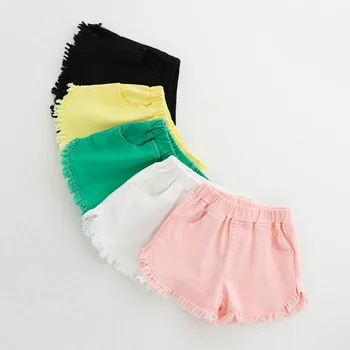 2023 Yeni Pantolon Çocuklar için Sonbahar Pantolon Enfant Garcon Çocuk Moda Tüy Yeşil Pantolon Bebek Kız kısa pantolon 2-7T