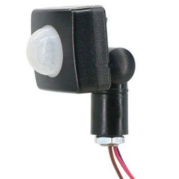 220V Mini İnsan Vücudu Kızılötesi Sensör Kızılötesi Vücut Sensörü Anahtarı LED projektör PIR Hareket Sensörü Ayarlanabilir Siyah