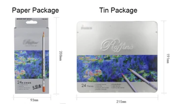 24 ADET/KUTU 24 Renkli Renkli Kalemler teneke paket ve kağıt paketi Öğrenci Çizim ve Boyama için,QB00018-24C
