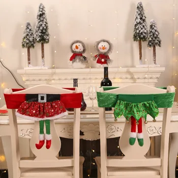 3/4/6 adet noel sandalyesi Kapakları Yemek Odası Noel Baba Kemer Tabure sandalye kılıfı Yeni Yıl Partisi Dekorasyon Ev Dekor için Mutfak