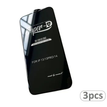 3 Adet Süper D Temperli Cam 9H iPhone 15 14 13 12 11 Pro mini X XS Max XR Tam Tutkal Kapak Koruyucu Ekran Koruyucu