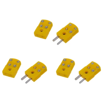 3X Sarı Plastik Kabuk K Tipi Termokupl Fiş soketli konnektör Seti
