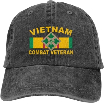 4 piyade Tümeni Vietnam Savaş Veteran Ayarlanabilir beyzbol şapkası Baba Şapka kamyon şoförü şapkası