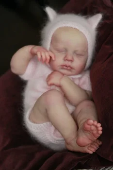 49CM Yenidoğan Bebek Kız Bebek Yumuşak Sevimli Vücut Loulou Uykuda Gerçekçi 3D Cilt Görünür Damarlar ile Yüksek Kaliteli El Yapımı Bebek