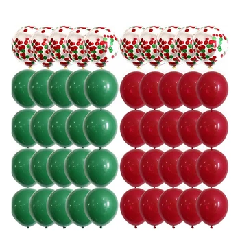 50 Adet Noel Lateks Balon 12 İnç Noel Süslemeleri Noel Baba Balon Festivali Parti Dekorasyon Kırmızı Yeşil