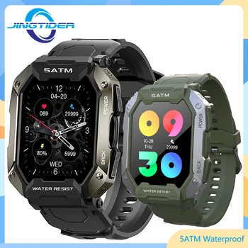 5ATM IP68 Derin Su Geçirmez Erkekler akıllı saat Açık Sağlam Smartwatch Spor İzci Bluetooth Çağrı Sağlık Ölçüm PK M1 Pro