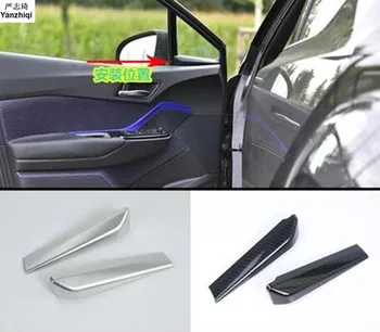 ABS Krom / Karbon Fiber İç Ön Bir Ayağı Dekorasyon Trim Pencere Çıkartmaları Toyota C-HR CHR C HR 2016 2017 2018 Parçaları