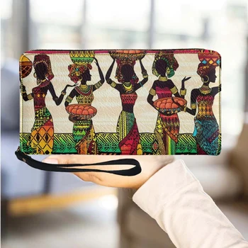 Afrikalı Kadın Tasarım Moda Bileklik Cüzdan Yeni Popüler Çok Yönlü Seyahat Kredi Kartı Telefon Çantası PU Deri Debriyaj Kadın Hediye