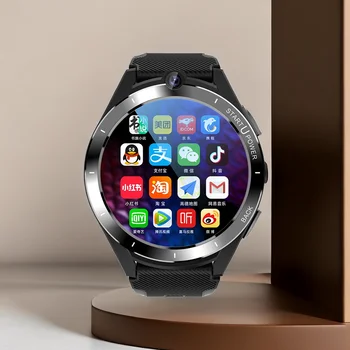 Ajeger 4G LTE Yuvarlak Akıllı İzle Erkekler 6GB + 128GB Android 11 Smartwatch Telefon 900 mAh SIM GPS Wifi Çift Kamera Kalp Hızı Google Play