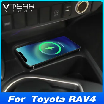 Aksesuarları Toyota Rav4 XA40 Araba QI Kablosuz Şarj Cihazı 15W Hızlı Şarj telefon tutucu Ped Araba Modifikasyon Parçaları 2014-2018