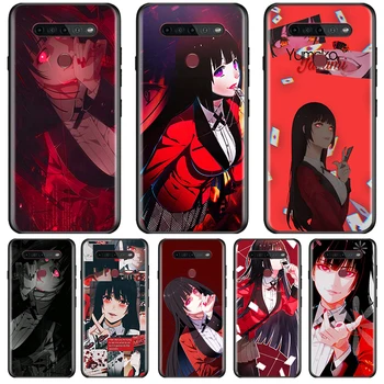 Anime Kakegurui Yumeko Jabami Kapak LG K92 K42 K22 K71 K61 K51S K41S K30 K20 2019 Q60 V60 V50 S V40 V30 G8 Siyah telefon kılıfı