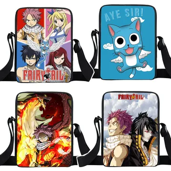 Anime Peri Kuyruk Crossbody Çanta Kadın Çanta Natsu Dragneel Lucy Heartfilia Erza omuz çantaları Kızlar kanvas postacı çantası