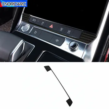 Araba Merkezi Konsol Düğmesi Sequins dekorasyon çıkartması Audi A6 C8 2019-22 Paslanmaz Çelik Karbon Doku İç Aksesuarları