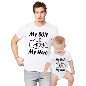 Baba Kahraman Gömlek Aile Gömlek Eşleştirme Baba Gömlek Bebek ve Baba Kıyafet Eşleştirme Baba Bebek Tee Aile Baba ve Bebek 