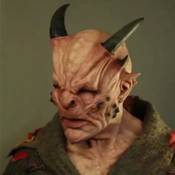 Cadılar Bayramı boynuz Warcraft maskesi korku maskesi boğa şeytan boynuz parodi maskesi