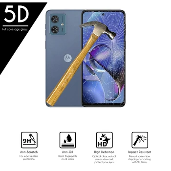 Cam Koruyucu Motorola Moto G54 (5G) 6.5 Tam 5D Temperli Cam Koruyucu Film Ekran Koruyucu Dayanıklı 9H Sertlik smartphone