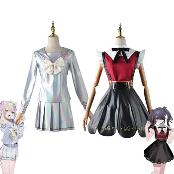 Cosplay Anime Oyunu Muhtaç Kız Aşırı Doz Kostüm Peruk JK lise üniforması Deri Etek Seti Abyss KAngel Ame Chan Cadılar Bayramı
