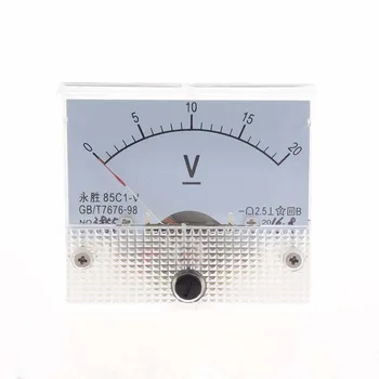 DC 0~20 V 85C1-V Sınıf 2.5 Voltmetre Analog Volt Panel Metre