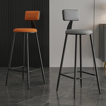 Demir Sanat bar sandalyesi Modern Basit Mutfak Sayacı Tabureleri İskandinav Bar Tabureleri Arkalığı Yemek Sandalyesi Oturma Odası Endüstriyel Mobilya