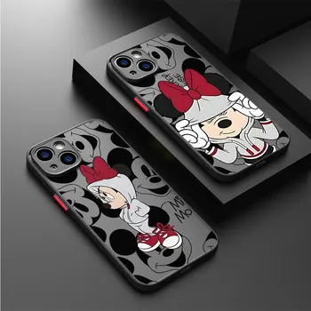 Disney Mickey Minnie Mouse telefon kılıfı için Apple iPhone XS X XR SE 8 Artı 15 Pro 12 Mini 13 14 Pro Max 11 Pro 7 6S Lüks Kapak