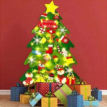 DIY 3D keçe Yılbaşı Ağacı Yılbaşı Süsleme 2022 Noel ev süsü Dekorasyon noel hediyesi Dekorasyon Navidad