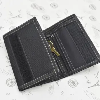 Dokunmatik Raptiye erkek küçük cüzdan Çok pozisyonlu Siyah 3 Kat Çanta Aşınmaya dayanıklı Sözleşmeli Erkek Para Cebi Günlük Kullanım