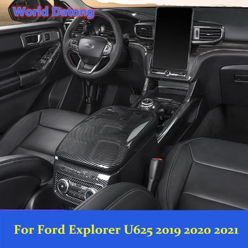 Dünya Datong Araba İç Karbon fiber ABS Dekorasyon Trim İçin Ford Explorer U625 2019 2020 2021 Aksesuarları