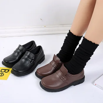 Düşük Topuklu Ayakkabılar Kadın Rahat Ve Zarif İngiliz Tarzı Kadın Ayakkabı Yuvarlak Ayak Oxfords Takunya Platformu Tiki Elbise Deri