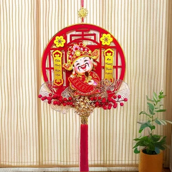 Elektrik Zenginlik Tanrısı Kolye Zenginlik Tanrısı Neşeli Çin Yeni Yılı Dekorasyon Ginkgo Biloba Vietnamca Ejderha Yılı Dekorasyon