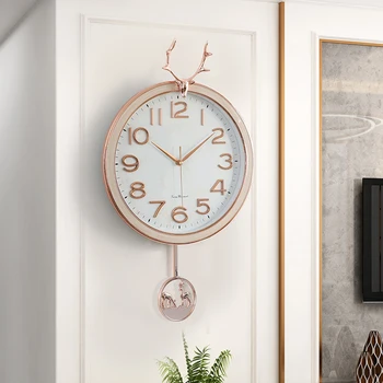 Elks Estetik Dijital Saat Çocuk Odası Sevimli Kuvars Rustik duvar saati Orijinal Sanat Sessiz Mekanizması Modern Horloge Ev Tasarımı