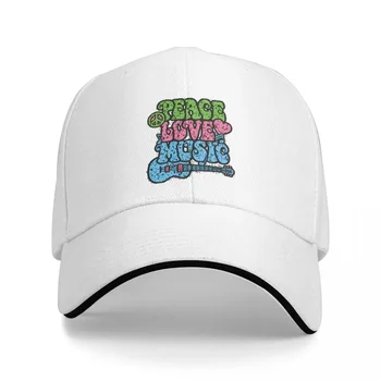 En iyi Barış Aşk Müzik Sıkıntılı Kap Beyzbol Şapkası moda Şapka plaj sunhat kadın golf giyim erkek
