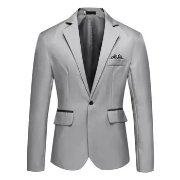 Erkek Takım Elbise Ceket Yaka Takım Elbise Ceket Zarif erkek Düğün Takım Elbise Ceket Slim Fit Tek Düğme Hırka Tarzı Turn-aşağı Damat için