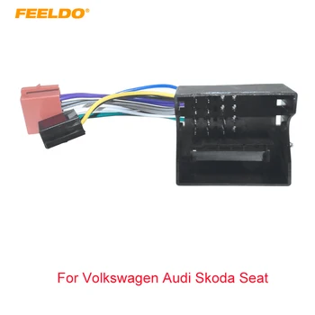 FEELDO Araba CD Radyo Ses ISO Kablo Demeti Adaptörü Volkswagen Audi Skoda Seat ıçin Araba ISO Kafa Üniteleri Kablo