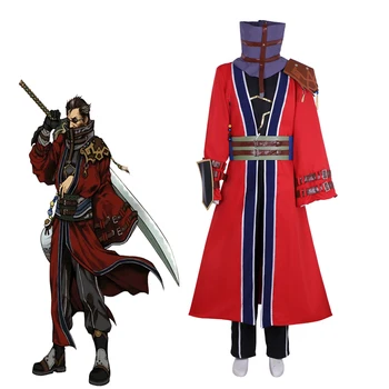 Final Fantasy X Auron Cosplay Kostüm Yetişkin Erkekler Kırmızı Savaş Üniforma Takım Elbise Cadılar Bayramı Karnaval Parti Savaş Kıyafetleri Gösterisi Streetwear