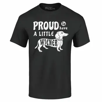 Gurur Küçük Bir Sosis T-shirt Komik Dachshund Köpek Baba Gömlek