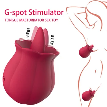 Gül Vibratör Seks Oyuncakları Kadın Yumurta Klitoris Enayi g-spot Stimülatörü Dil Masturbator Seks Oyuncak Yalama Dil 18 Yetişkin Kadın