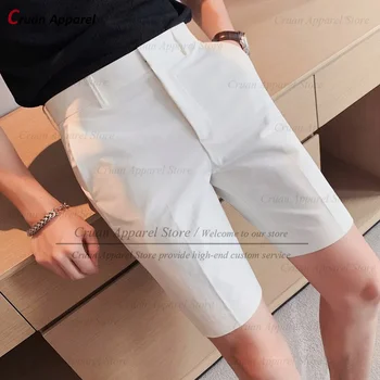 Günlük giysi Şort Erkekler İçin Yaz Plaj Tatil Özel Moda kısa pantolon Erkek Klasik Beyaz Slim Fit Pantolon 1 Adet