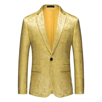 HOO 2023 Sonbahar Yeni erkek İş günlük giysi Ceket Moda Altın Çiçek blazers