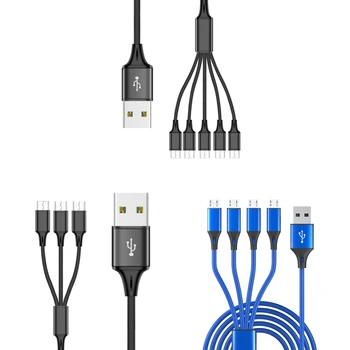 Hızlı Şarj USB Multiport mikro USB kablo kordonu Güç Kaynağı Hattı 3/4/5-in-1 69HA