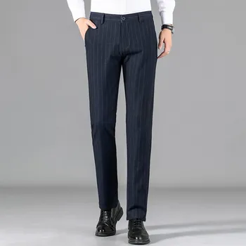 Ince Düz takım elbise Pantolon Erkekler Moda Tasarımcısı Sonbahar Kış Zarif Rahat Uzun Resmi Pantolon Erkek Pantolon